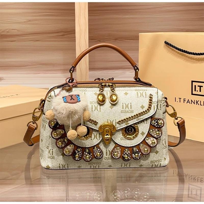 Small Square Bag for Women, Owl Design, Genuine Leather Material, Can Be Carried by Hand, on the Shoulder, or Crossbody