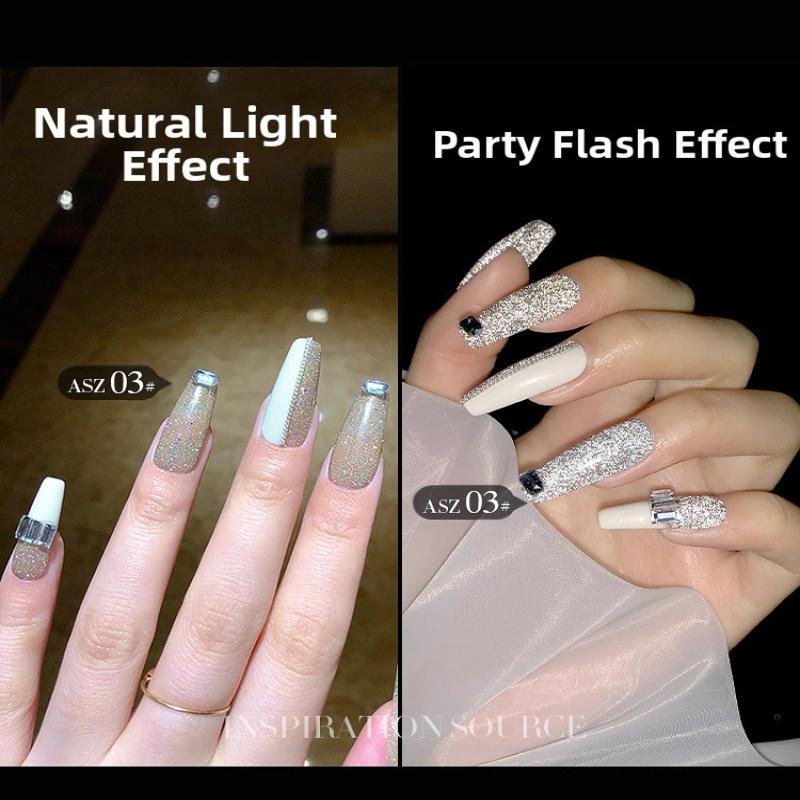 Crushed Diamond Glue Phototherapy Diamond 9-Color Set for Nail Salons