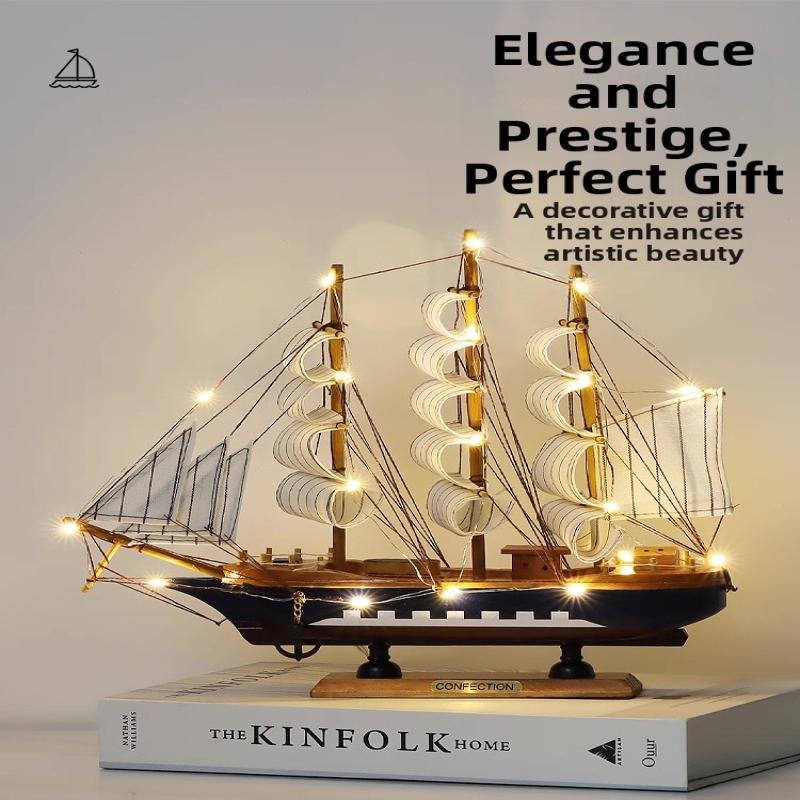 Sailing Boat Model, Smooth Sailing, Small Wooden Boat, Decoration Gift