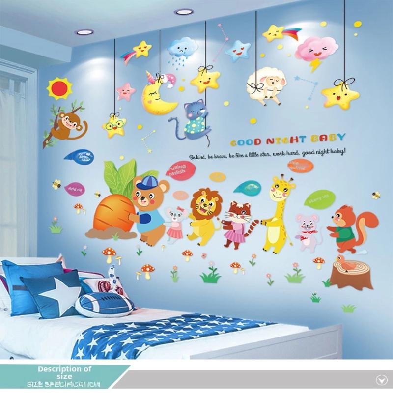 Wall Stickers Cute Cartoon Animals Kidsren's Room Decoration