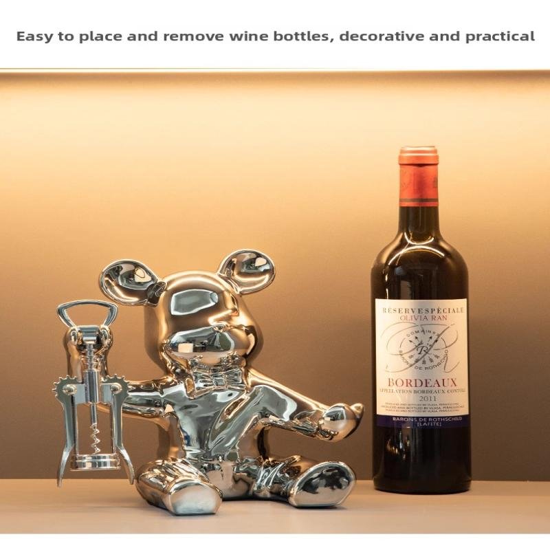 Violent Bear Red Wine Rack Ornament High-End Home Decoration