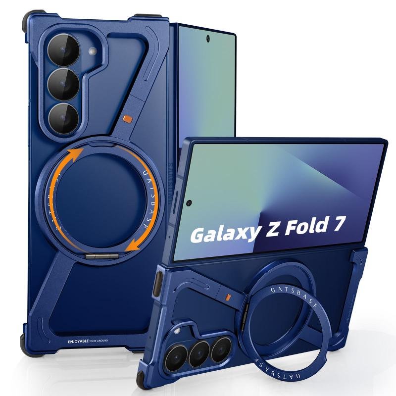 Z Shaped Phone Case with 360 Ring Stand and Wireless Charging for Samsung Galaxy Z Fold 7