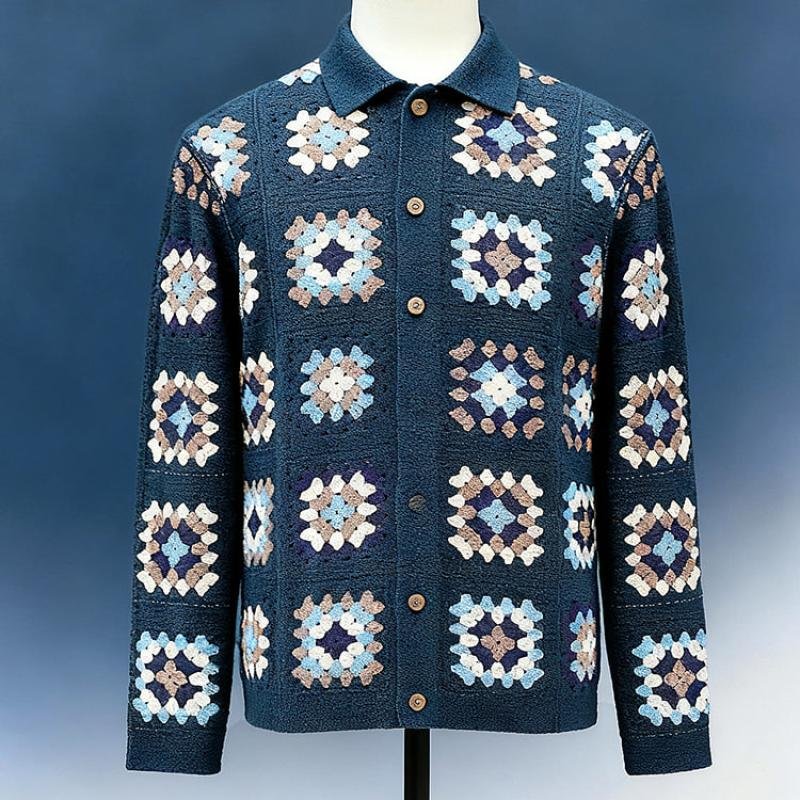 Custom Knitted t Shirt Summer Spring Mesh Hollow Out Short Mens Sets Crochet POLO Shirt Men Coat