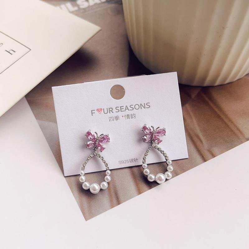 Premium Customization with Free butterfly and Pearl Inspired Women's Luxurious Evening Party and Exquisite Earrings