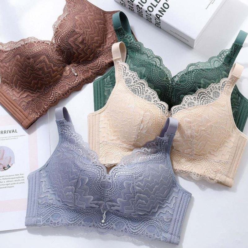 Dropshipping Floral Lace Cover Cotton Lined Bra Sexy Bh Push up Underwear Women Sheer Bras Female Brassiere Lingerie