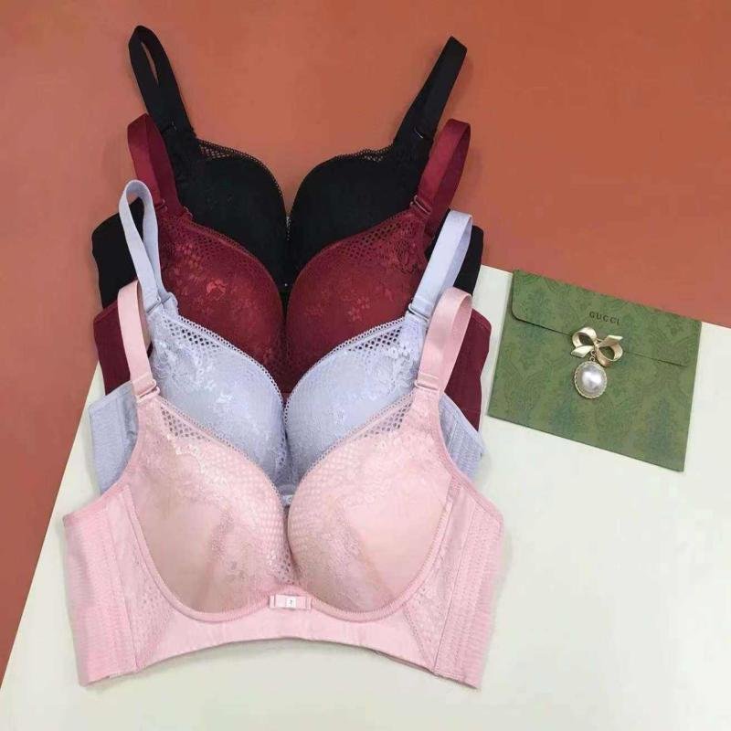 Women's Sexy Halter Neck Seamless Lace Bra with Rhinestone Wire-Free Nylon/Cotton Plump Full Cups Push-Up Plus Big Size