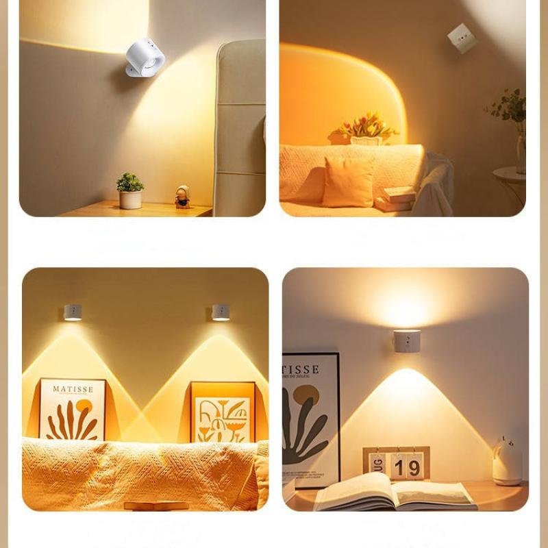 Wire-free Spotlights Magnetic Bedside Reading Lights Rechargeable Wall Lamps Background Wall Ambient Lights