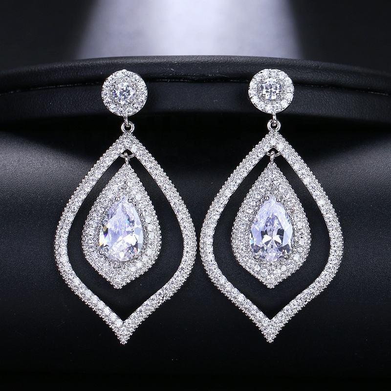 Full Diamond Luxury Earrings with Creative Droplet Shape Winding, Multi Color Versatile Women's Jewelry Earrings