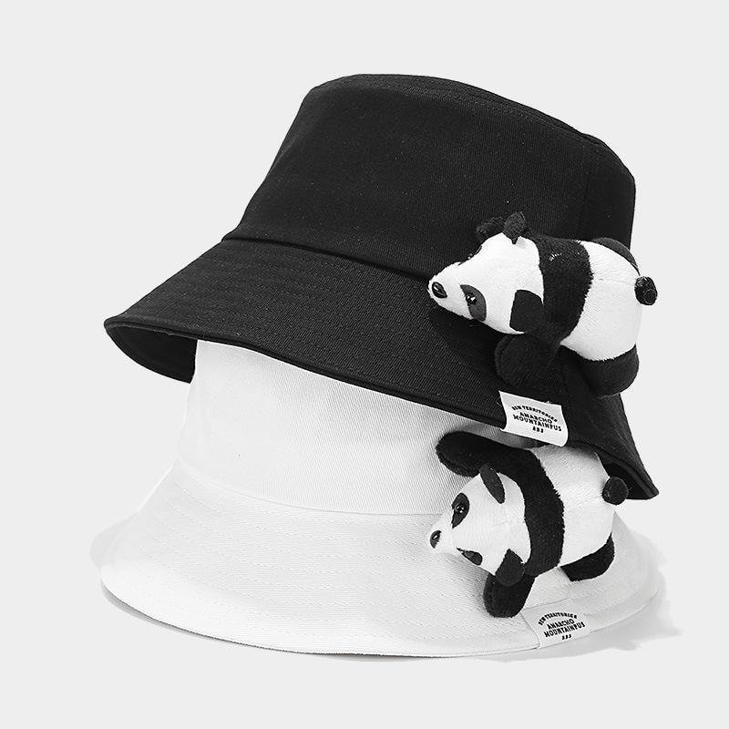Best Selling Colorful Plush Panda Adorned Breathable Durable Customizable Adorable Unisex Daily Wear Bucket Hat