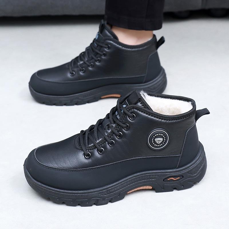 2025 Winter New Men's Shoes Fashion Versatile Waterproof Non-Slip Slip-On Dad Shoes