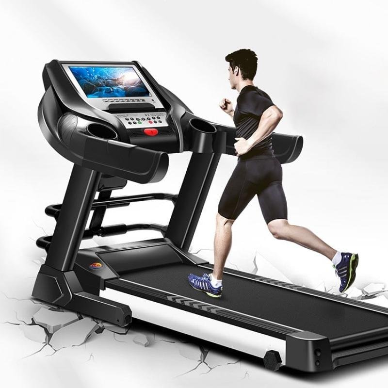 Lijiujia Hot Sale Foldable Commercial 46cm Large Running Machine Equipment Home Use Gym Fitness Motorized Treadmill