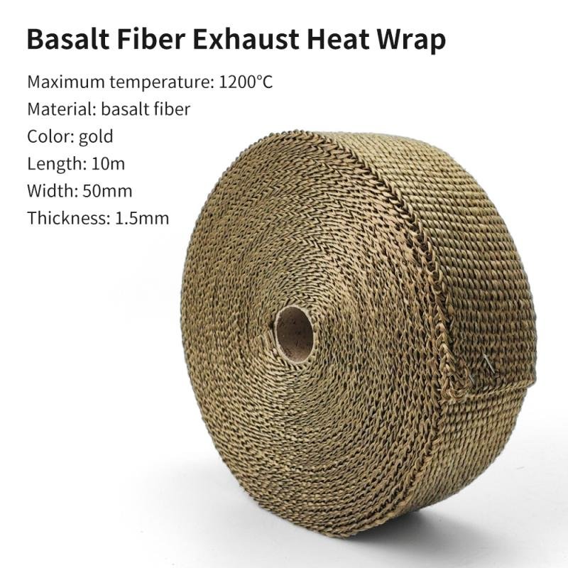 Thermal Fiberglass Heat Shield Tape for Car & Motorcycle Exhaust 10 Meters/Roll Insulation for Exhaust Heat