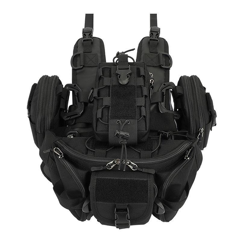 Universal Motorcycle Tank Bag Mount Base with Full-Functional MOLLE Gear Vest