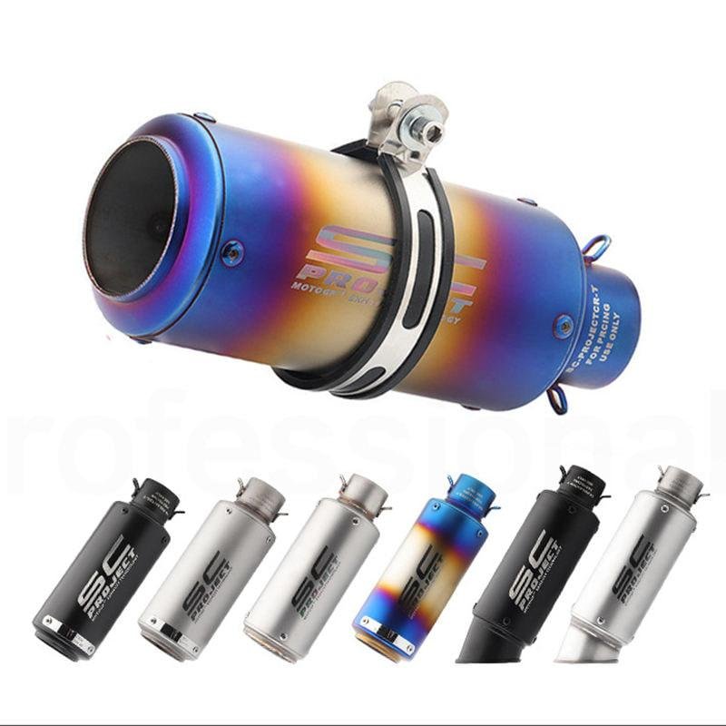 Motocross Racing Silencer Color Stainless Steel 51 mm Motorcycle Exhaust Silencer Tube Exhaust Motorcycle Pipe