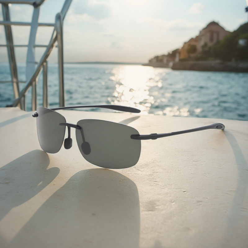 Trendy TR90 Ultra Light UV400 Retro Polarized Sunglasses for Men Luxury Designer Rimless Eyewear Tac New Sports Eyewear