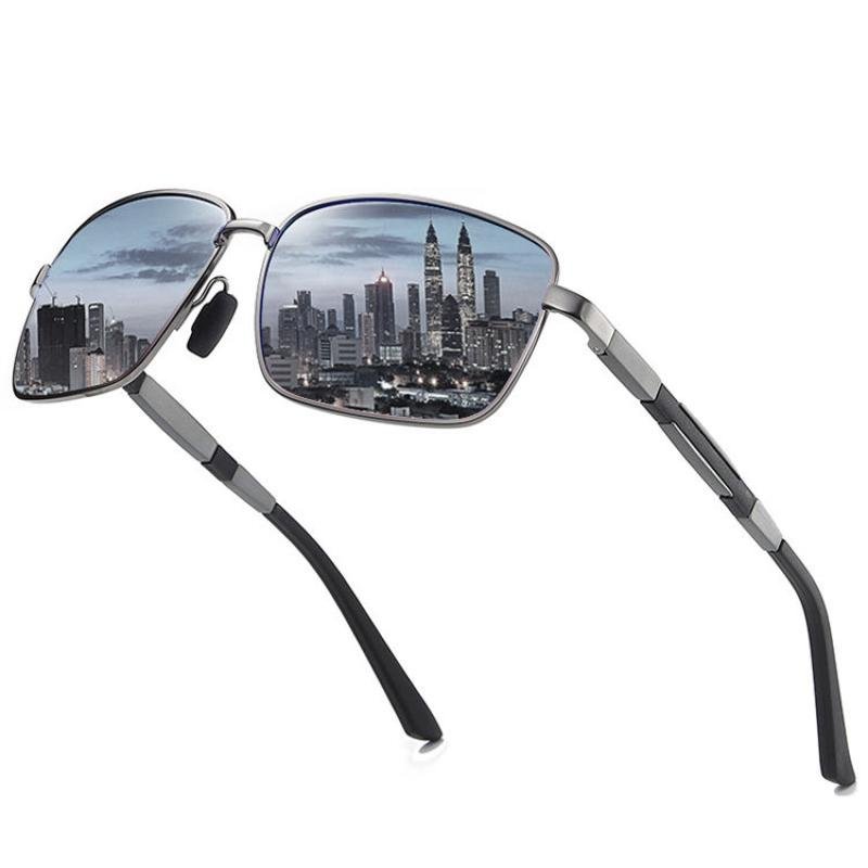 SKYWAY High Quality New Men's Metal Frame Polarized Sunglasses Driver Night Vision Glasses Square Sunglasses