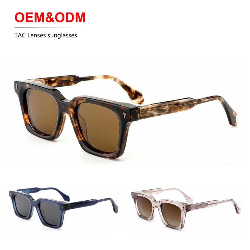 Acetate Sunglasses Eyeglass Frame Polarized Lenses OEM Custom Thick Fashion Retro High Quality Eyewear for Men and Women Unisex