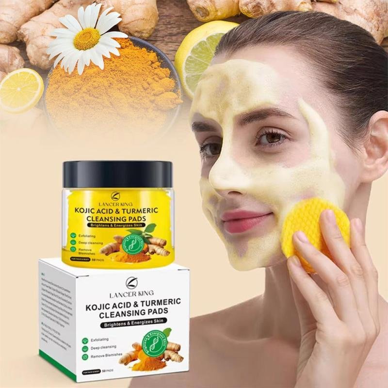 Wholesale Custom Kojic Acid Turmeric Cleansing Pads Low Moq Blackhead Remover