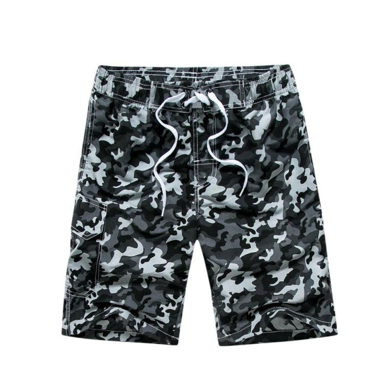 Wholesale Camo Design Quick Dry Mens Beach Shorts Drawstring Waist Mesh Lining Board Shorts