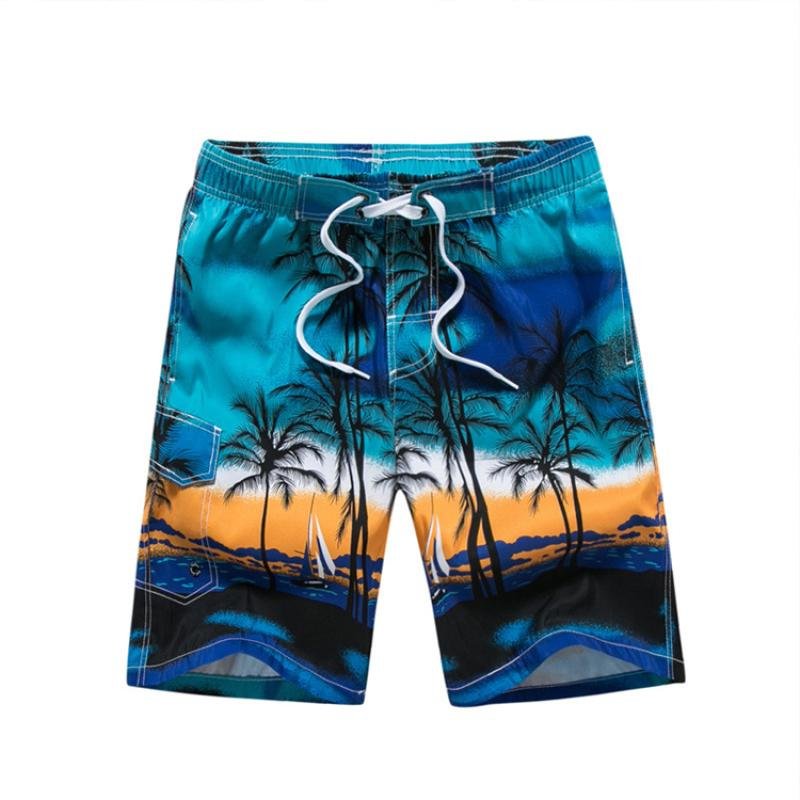 Custom Quick Dry Mens Swim Trunks with 5 Inch Inseam Beach Shorts Featuring Print Pattern and Mesh Liner 1 Piece