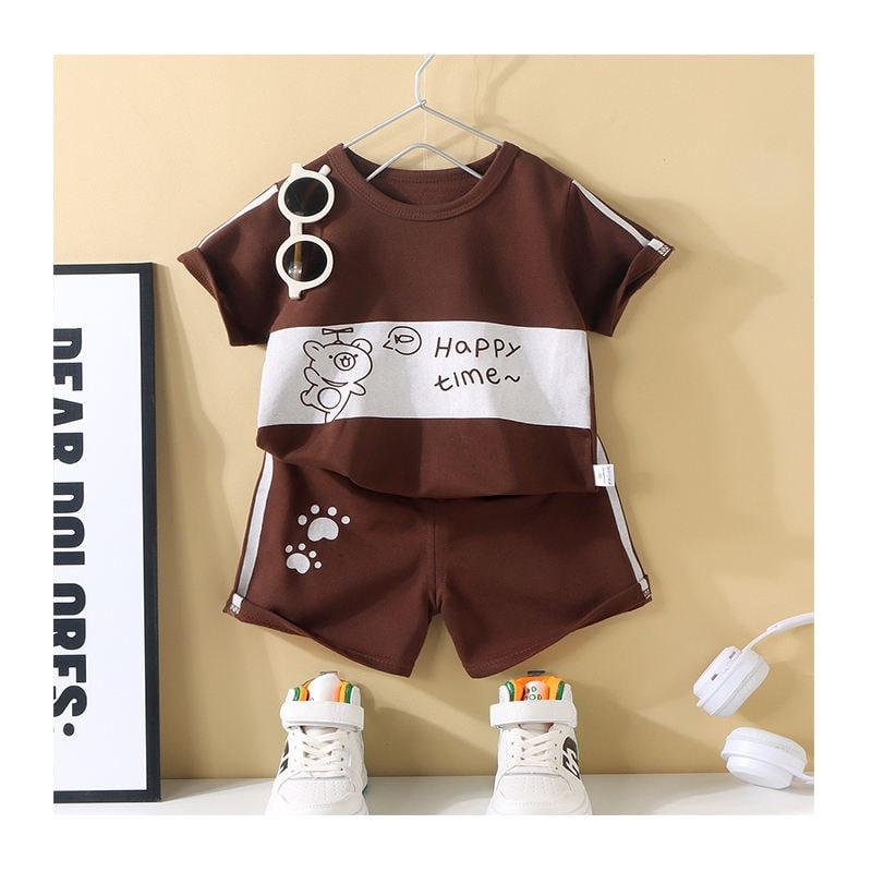Children's Clothing Set Summer Casual Boys' Baby Short Sleeve T-shirt Shorts Two Piece Children's Leisure Sports Set