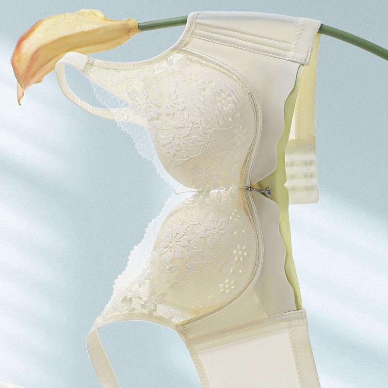 High Quality Lightweight Full Coverage Cup Contrast Color Breathable Adjustable Luxury High End French Lace Bra