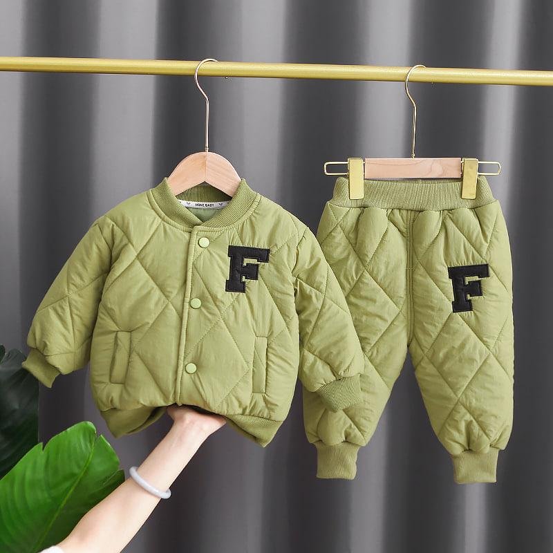 2025 Winter Baby Boy's Cotton/ Polyester Jacket 2 Pieces Set Casual Warm Outwears+Pants Kids Outfits Thick Boys Clothing Sets