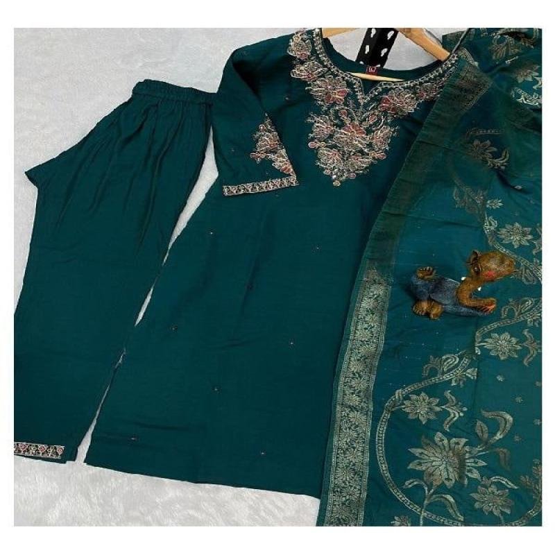 Trendy Ethnic Kurta Sets For Women Including Top Bottom And Dupatta In Soft Fabrics Ideal For Summer Daily Wear & Office Outfits