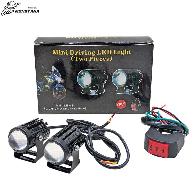 IP67 Dual Color Led Motorcycle Driving Fog Light Auxiliary Brightness Spotlights LED Headlight for Motorcycle