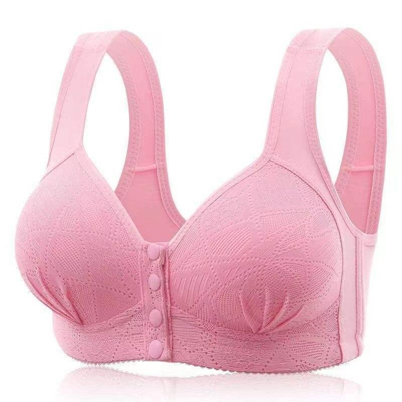 Gothic Middle-aged Mother Bra Steel Ring Large Size Fixed Cup Front Buckle Vest Cotton Underwear Manufacturers Wholesale