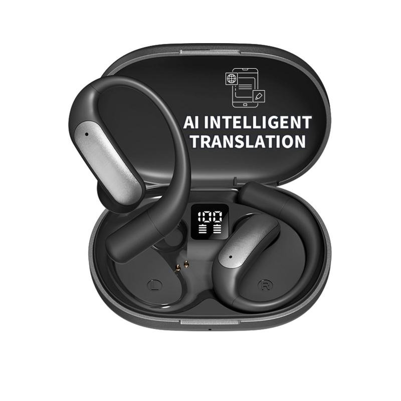 M127 AI Translation Bone Conduction Headphone Open Ear HIFI Stereo Sport Wireless for Bluetooth Face-to-Face Translate Headset
