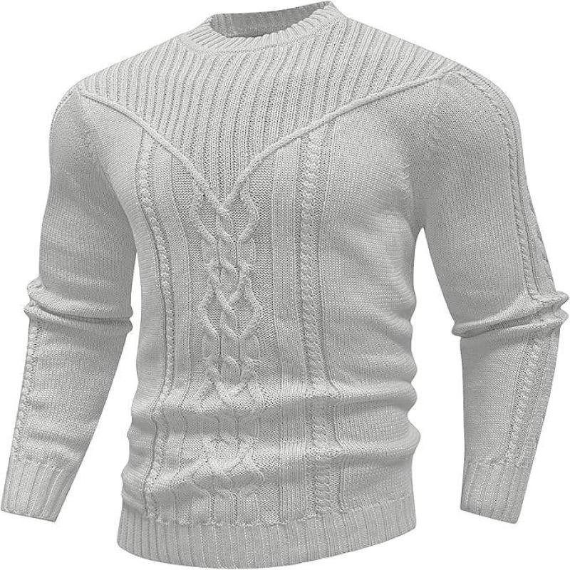 customize Men's Pullover Long Sleeve Crewneck Knitted Sweater