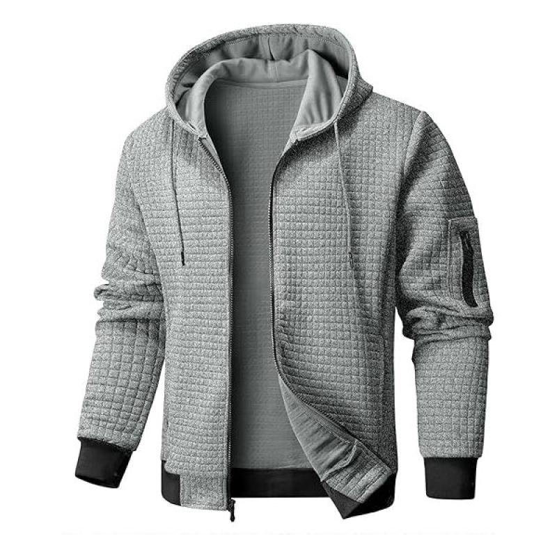 Wholesale Men Lightweight Zip-Up Hoodie Loose Fit Full-Zip Sweatshirt for Casual & Streetwear