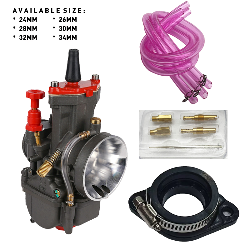 28mm 30mm 32mm 34mm Carburetor PWK Racing Flat Side HON DA YA MAHA KEI HIN Carb Scooter ATV Go Kart PIT DIRT BIKE