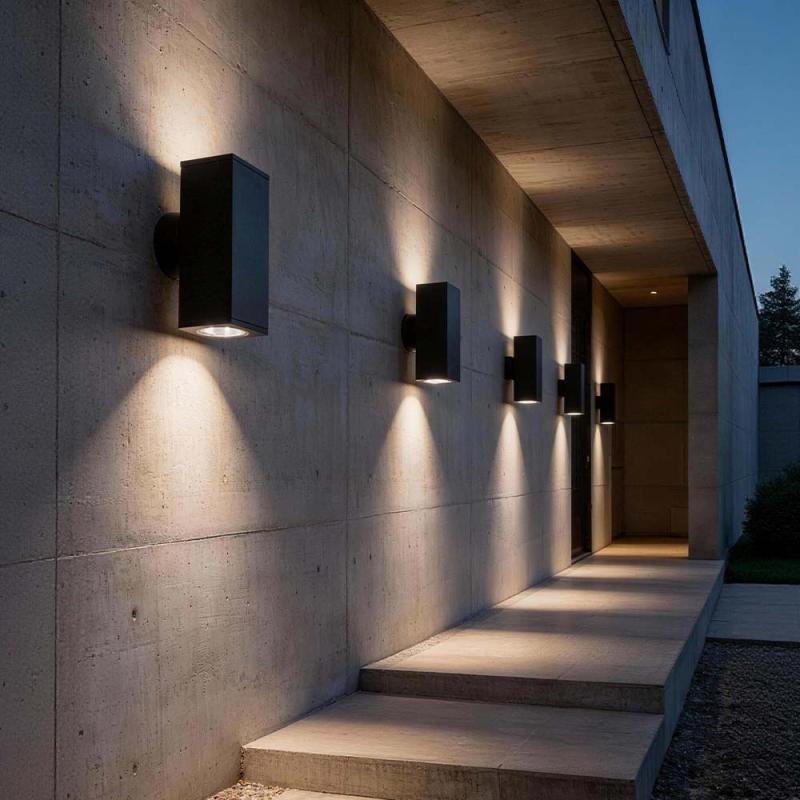 Led Square Porch Wall Mount Exterior Square Outdoor Wall Light Sube Y Baja Nuestras Luces LED De Pared Outside Lighting